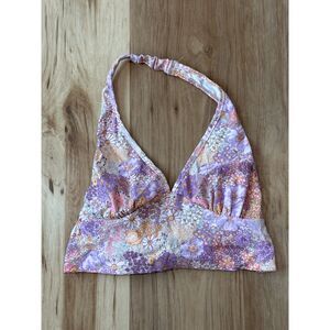 Altar'd State Floral Halter Top Tie Back Boho Size Medium